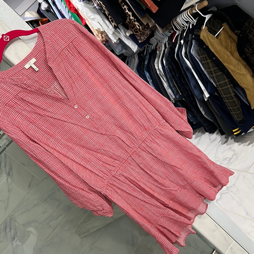 Joie size L 100% rayon checkered dress